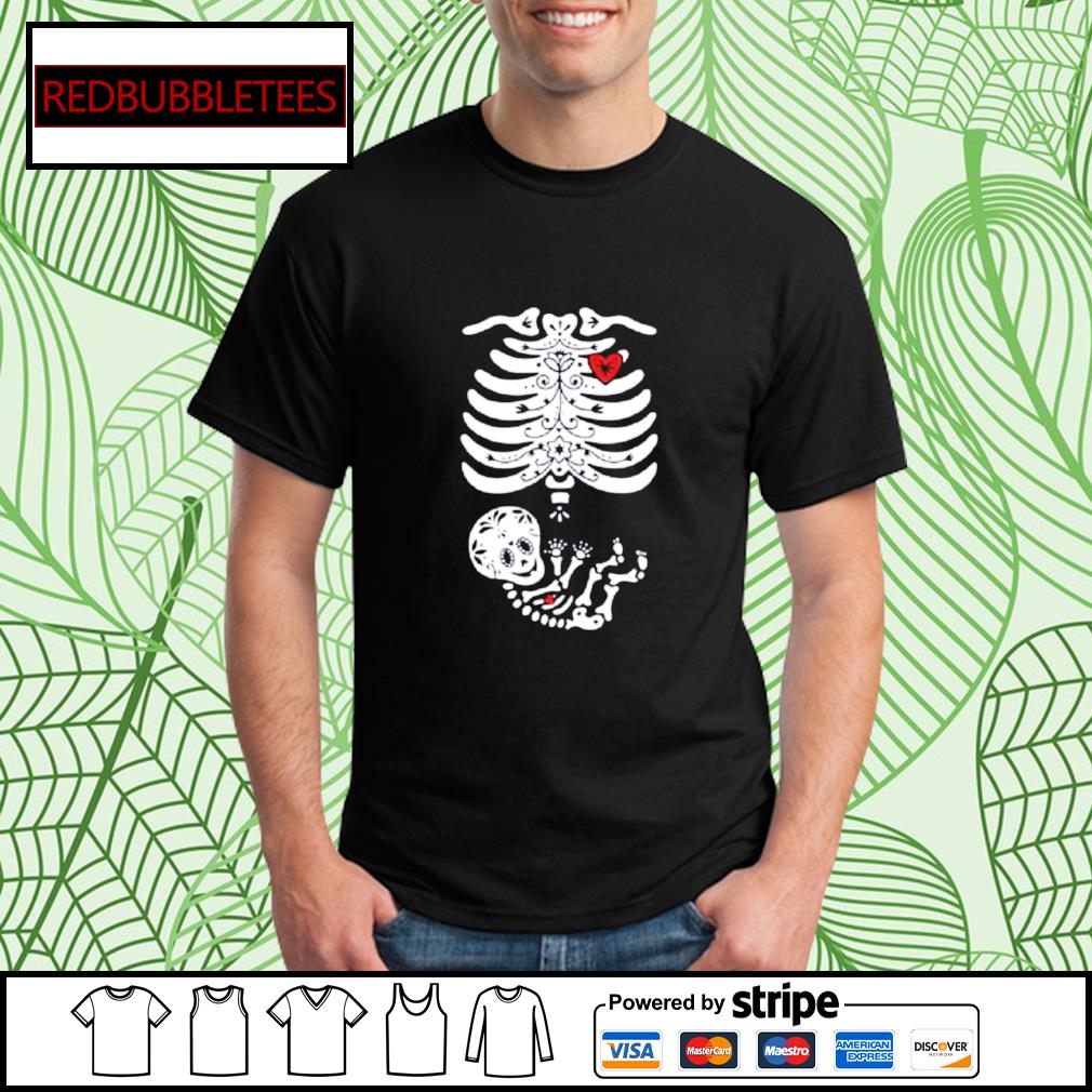 Skeleton Maternity Shirt Halloween Pregnancy Shirt Skeleton 