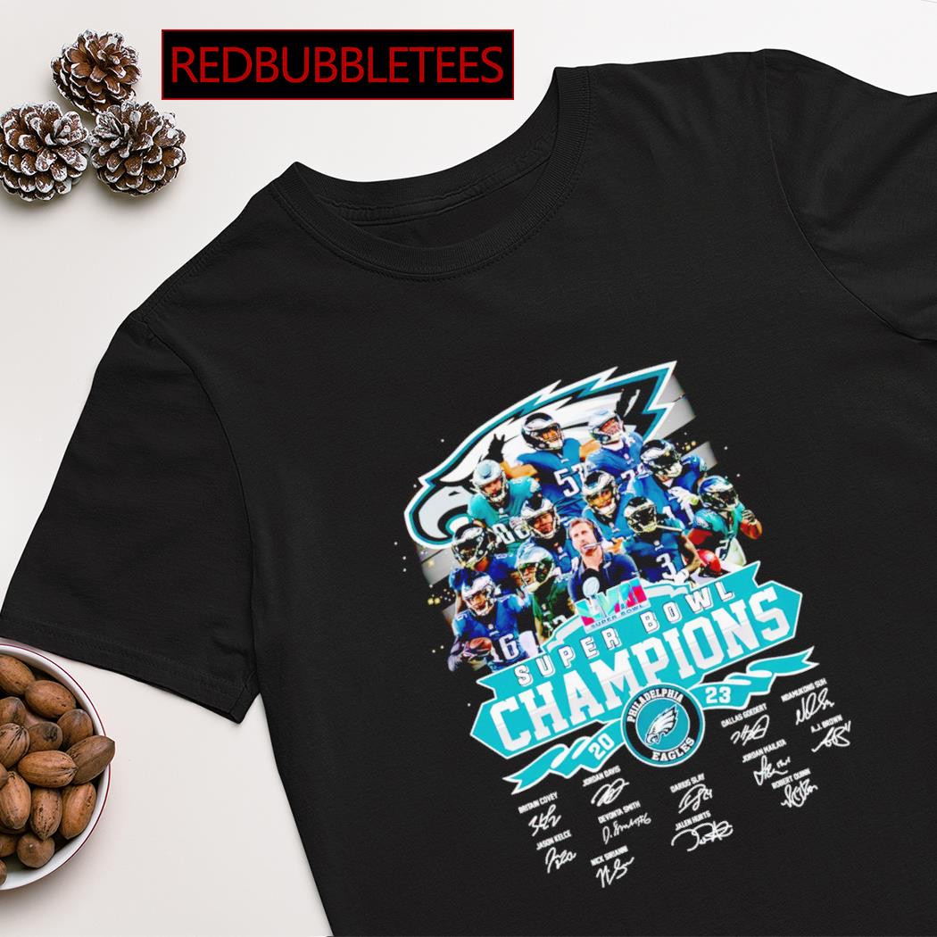 Philadelphia Eagles 2023 Super Bowl Champions signatures shirt
