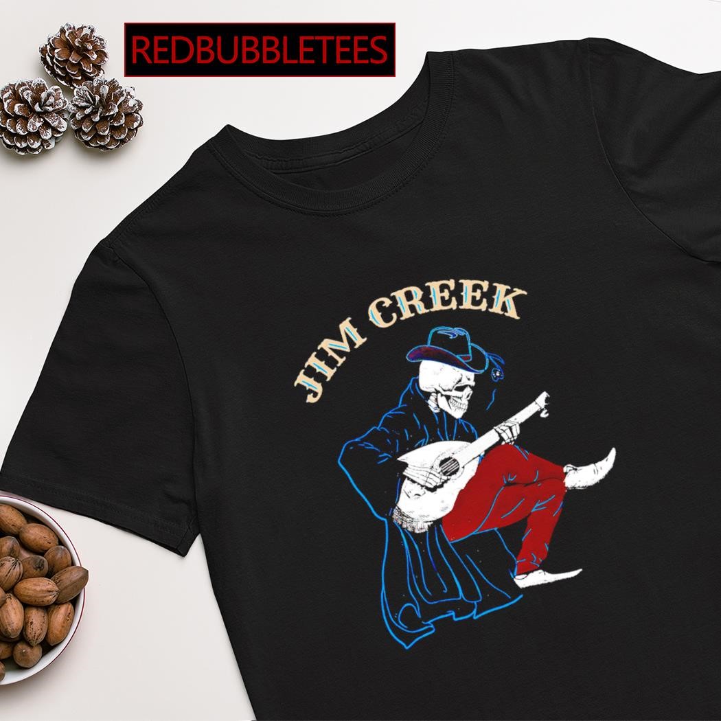 Top jim Creek skeleton play guitar shirt