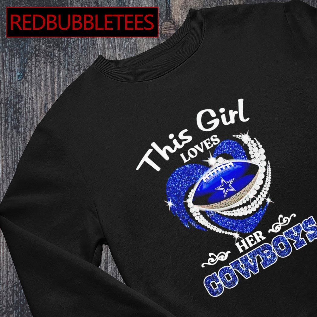 This Girl Loves The Cowboys. Ladies Fitted T-Shirt