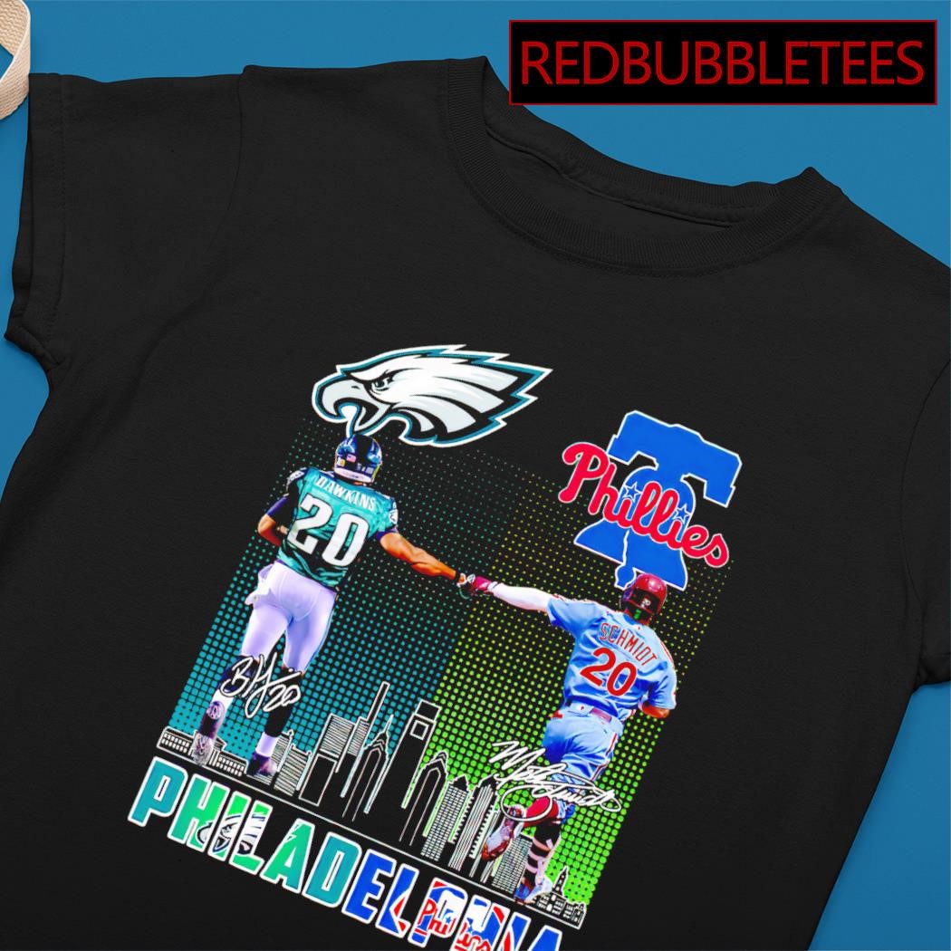 Brian Dawkins and Mike Schmidt Philadelphia signatures shirt