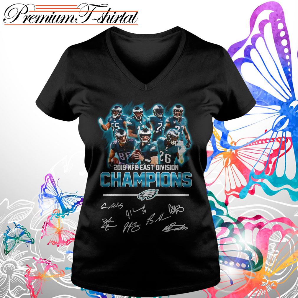 Philadelphia Eagles 2019 NFC East Division champions signatures shirt,  hoodie, sweater, long sleeve and tank top