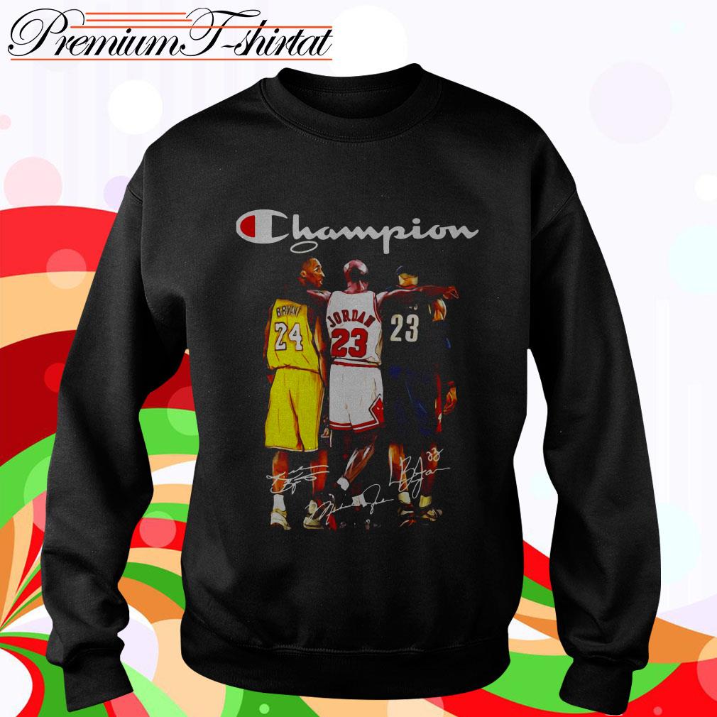 Champion Kobe Bryant, Michael Jordan and Lebron James NBA Legend signatures  shirt, hoodie, sweater, long sleeve and tank top